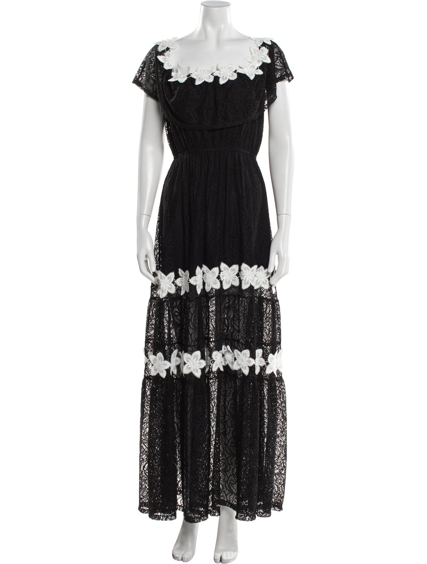 Anne Fontaine Lace Pattern Long Dress