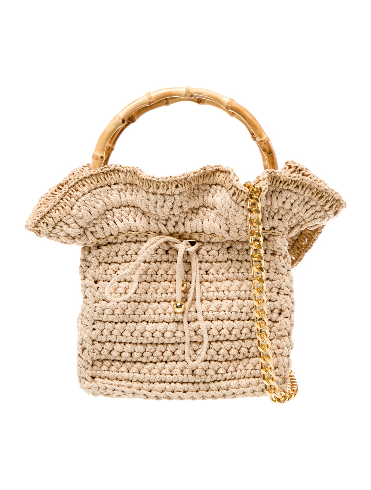 Anne Fontaine Raffia Top Handle Bag