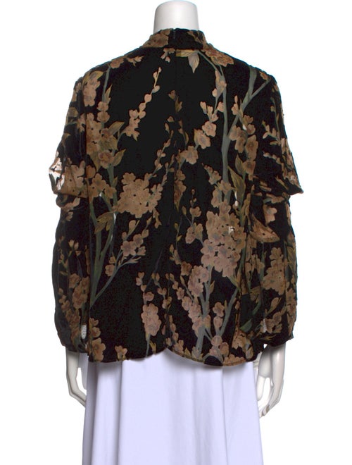 Anne Fontaine Floral Print Mock Neck Blouse