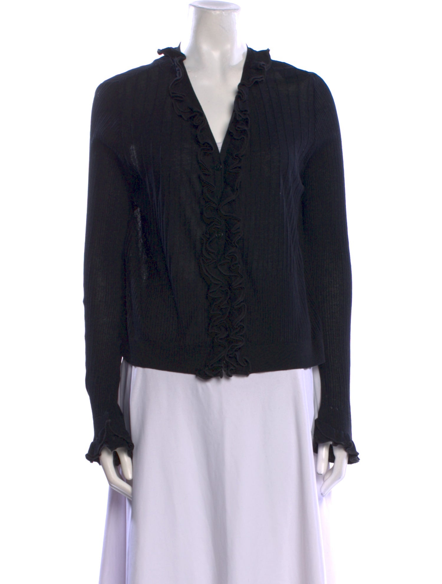 Anne Fontaine V-Neck Long Sleeve Blouse