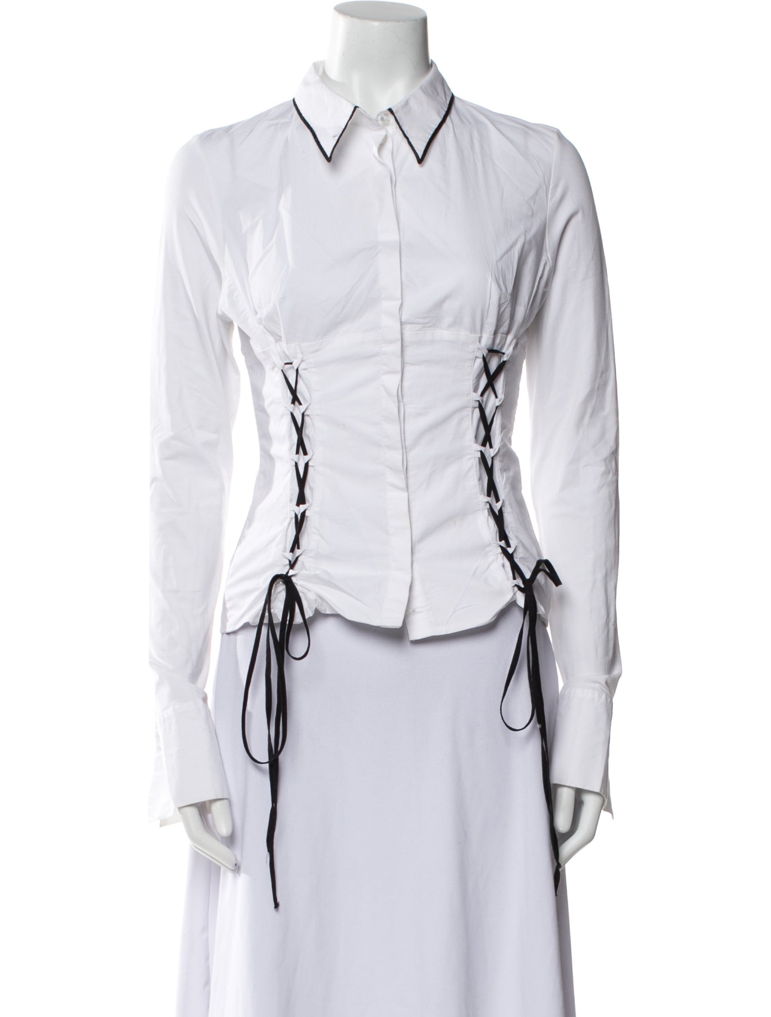 Anne Fontaine Long Sleeve Button-Up Top