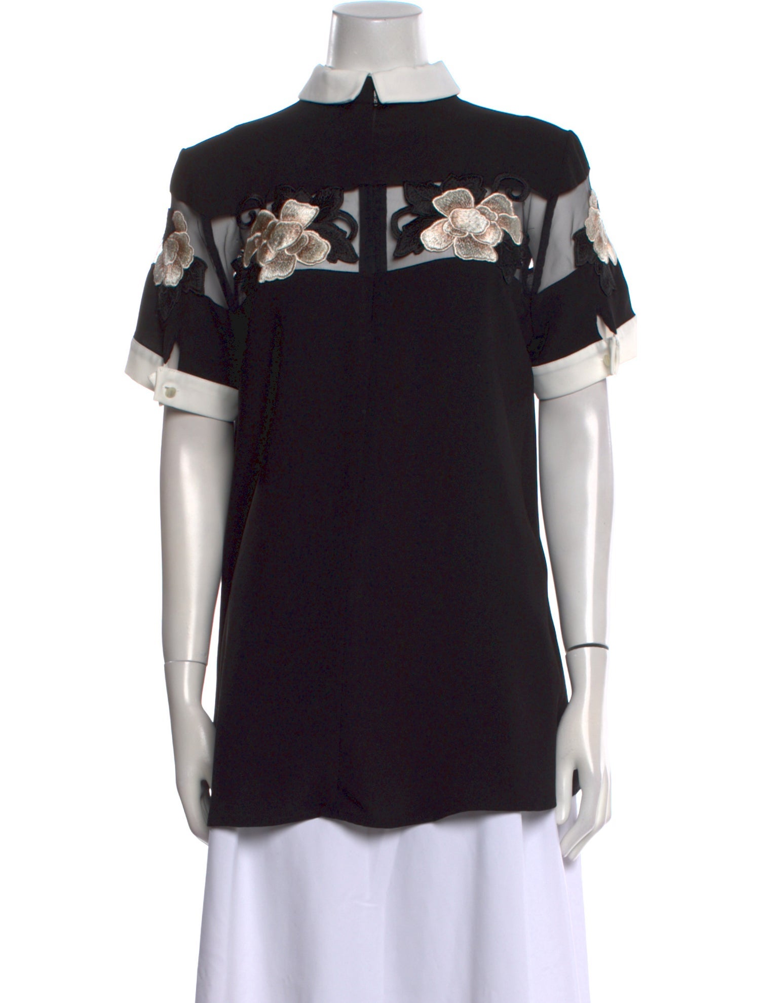 Anne Fontaine Patterned Mock Neck Polo