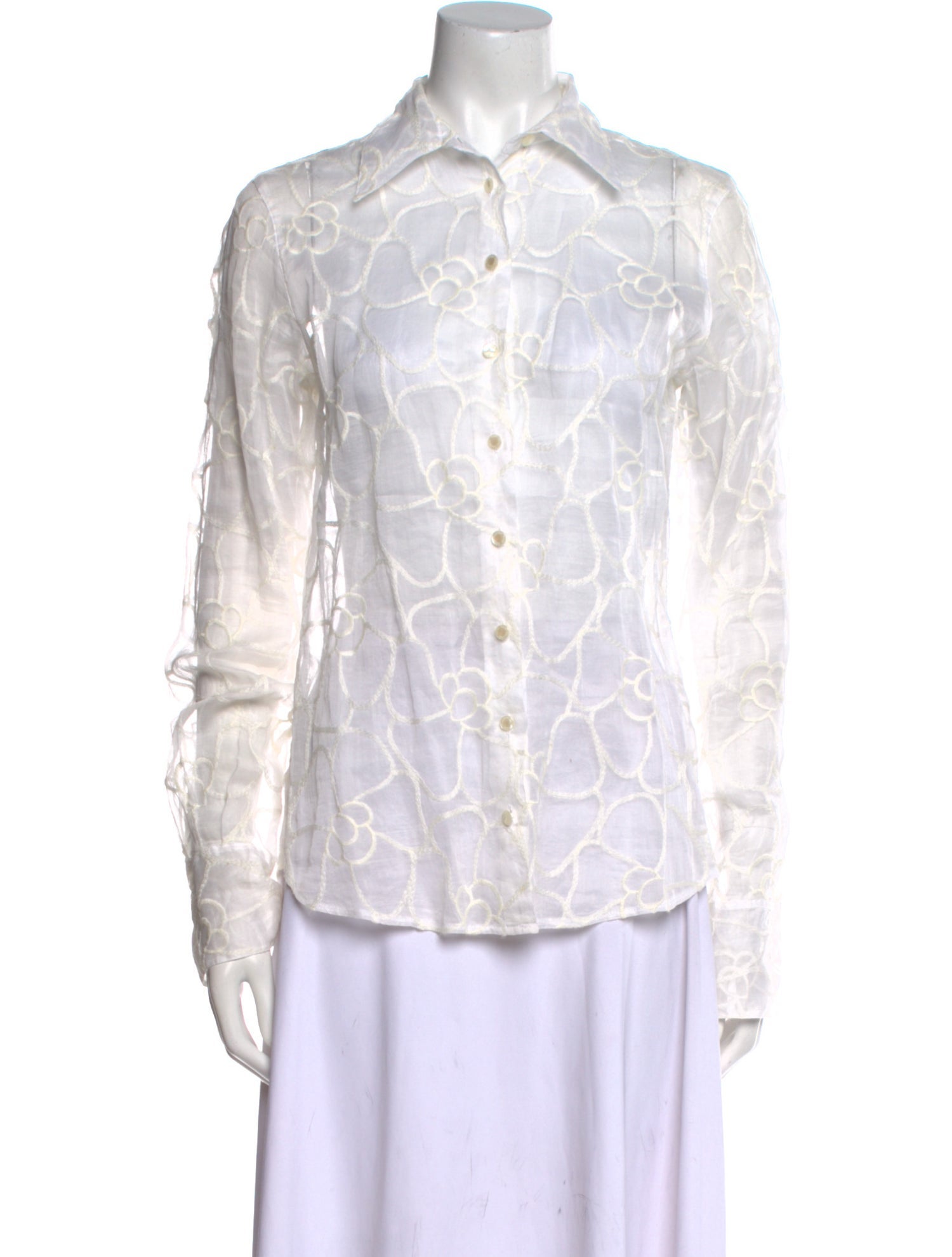 Anne Fontaine Long Sleeve Button-Up Top