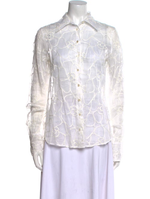 Anne Fontaine Long Sleeve Button-Up Top