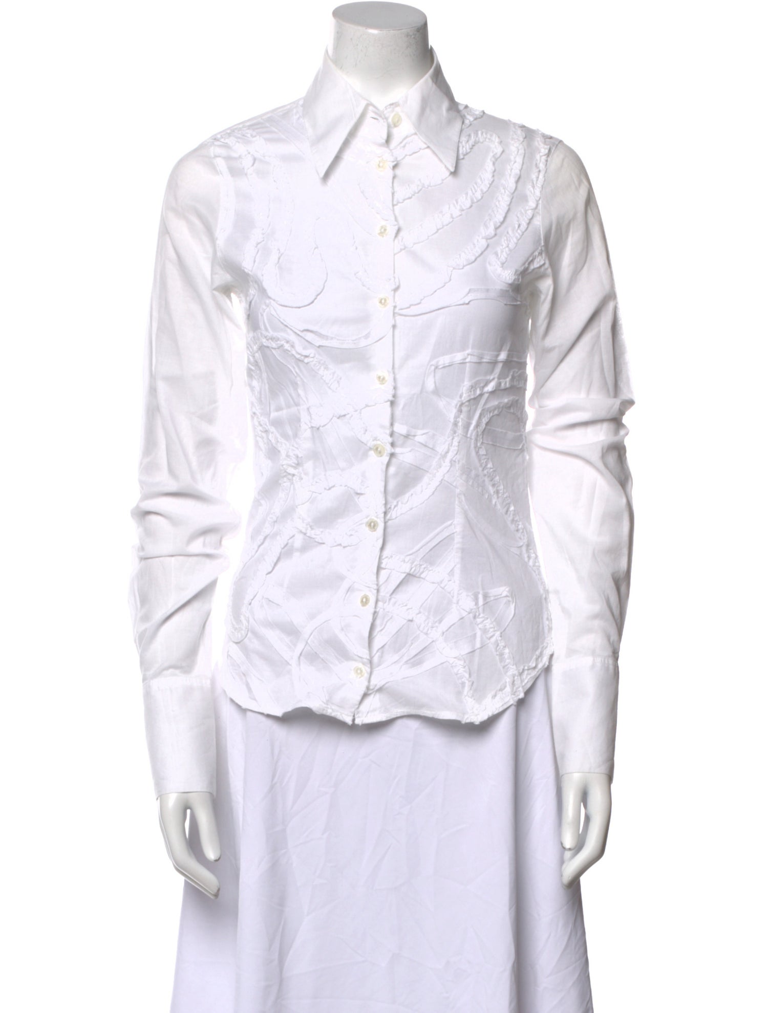 Anne Fontaine Long Sleeve Button-Up Top