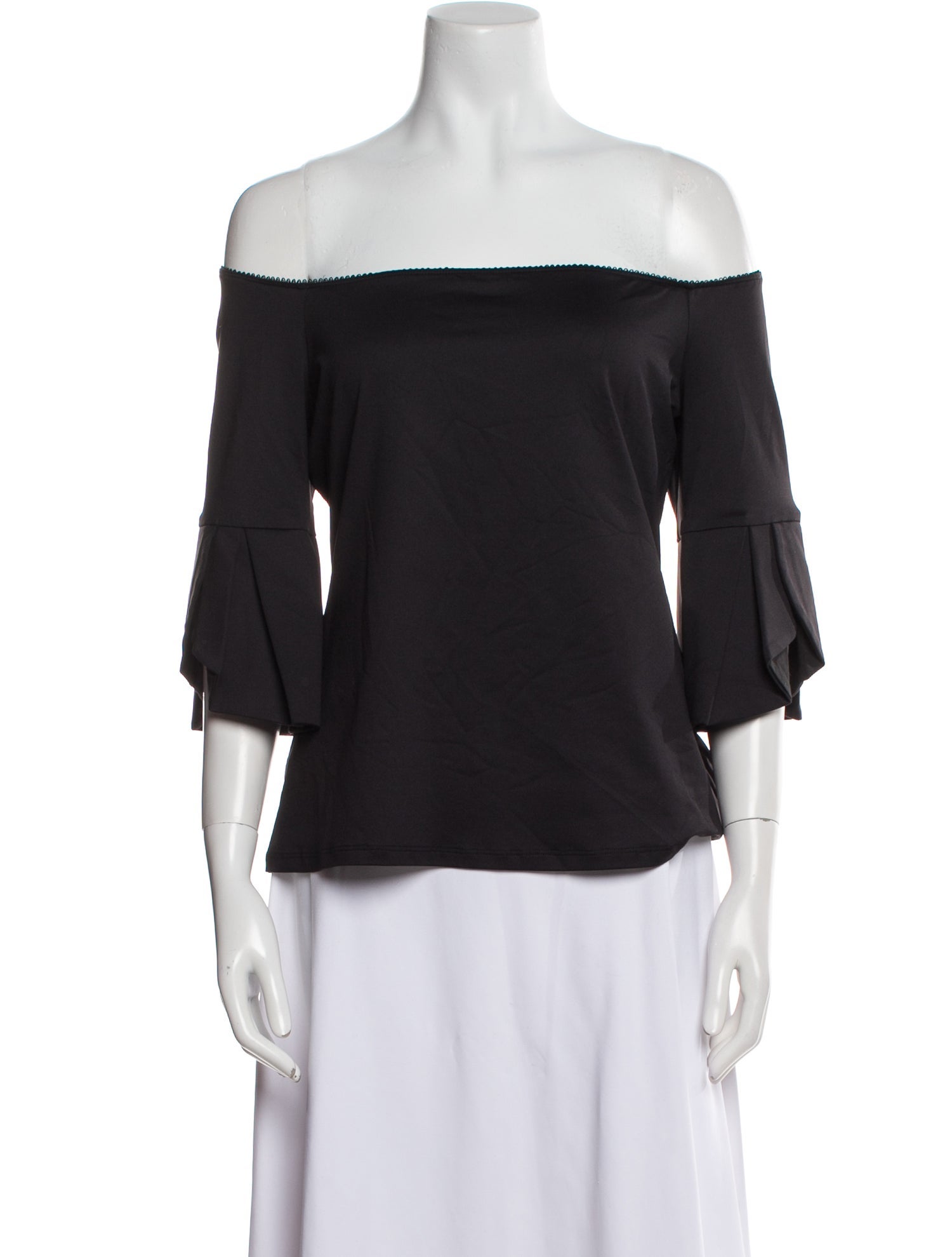 Anne Fontaine Off-The-Shoulder Three-Quarter Sleeve Blouse