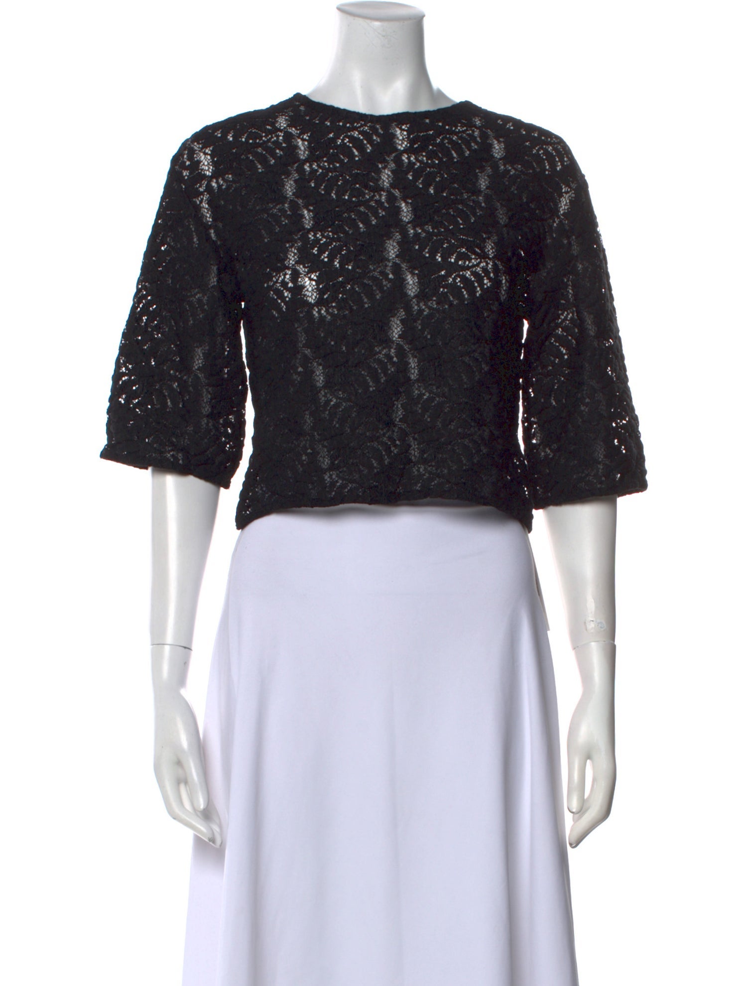 Anne Fontaine Lace Lace Pattern Crop Top