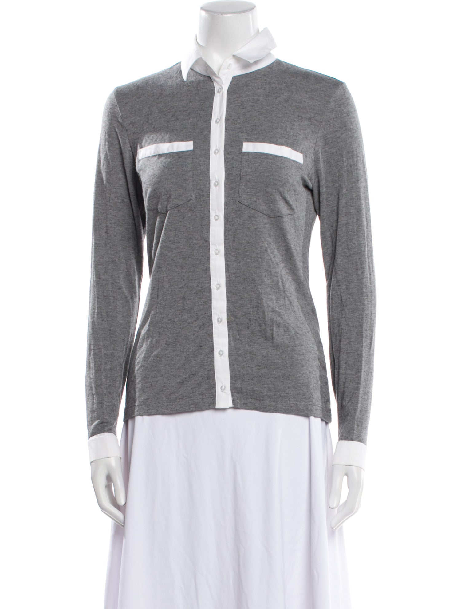 Anne Fontaine Graphic Print Mock Neck Sweatshirt