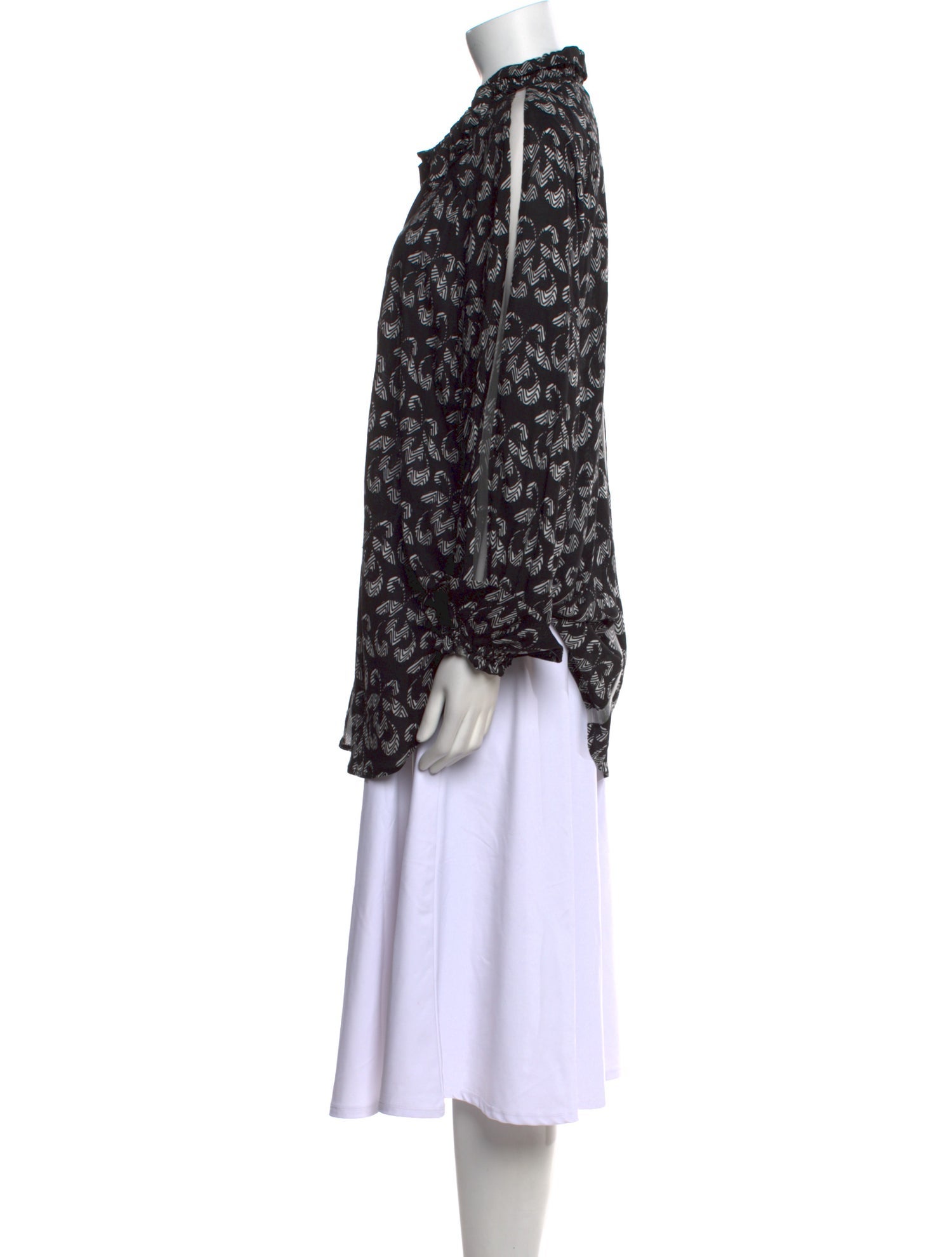 Anne Fontaine Patterned Mock Neck Tunic