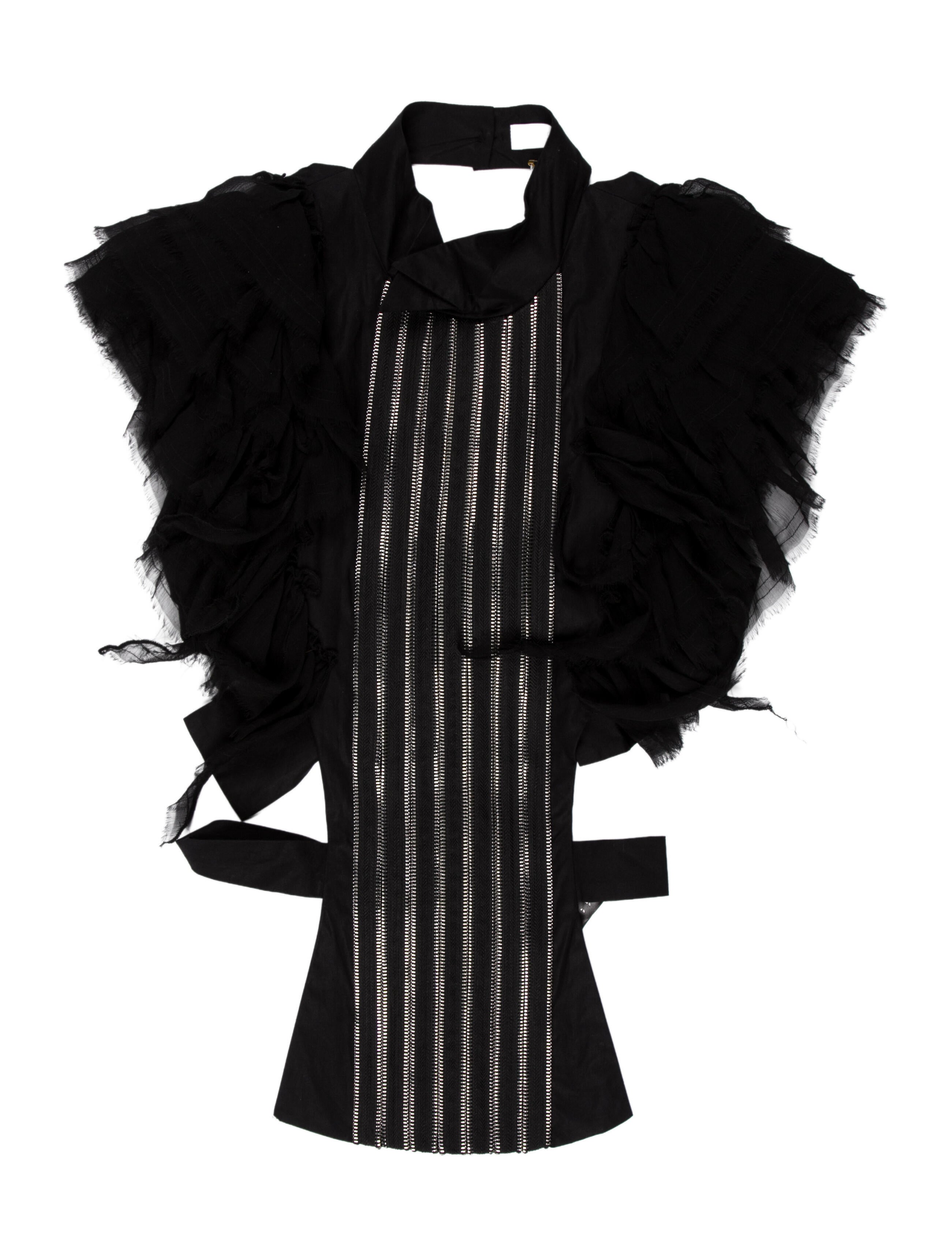 Anne Fontaine Silk Striped Dickey w/ Tags