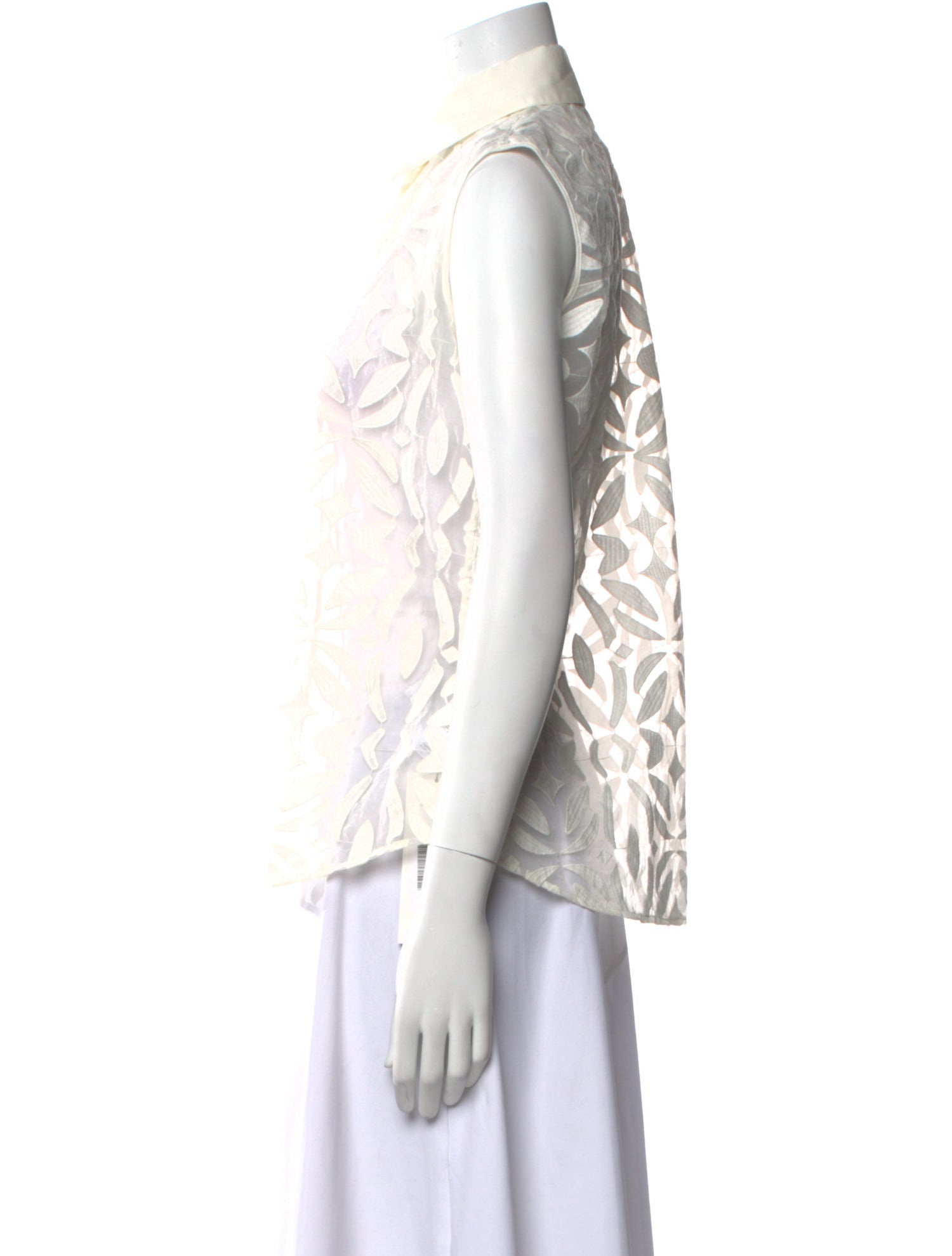 Anne Fontaine Printed Sleeveless Button-Up Top