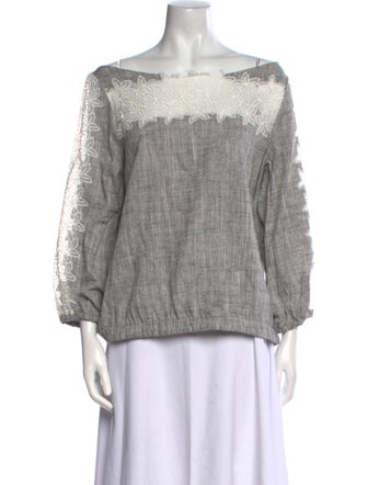 Anne Fontaine Linen Off-The-Shoulder Blouse