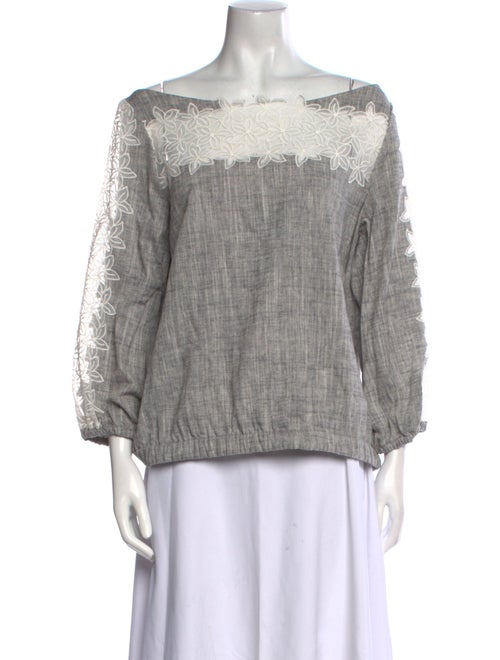 Anne Fontaine Linen Off-The-Shoulder Blouse