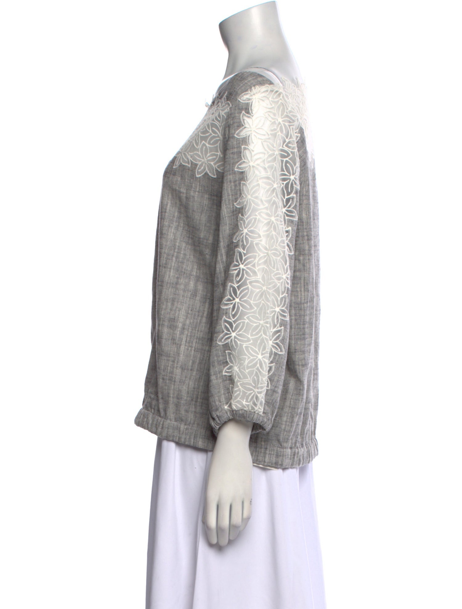 Anne Fontaine Linen Off-The-Shoulder Blouse