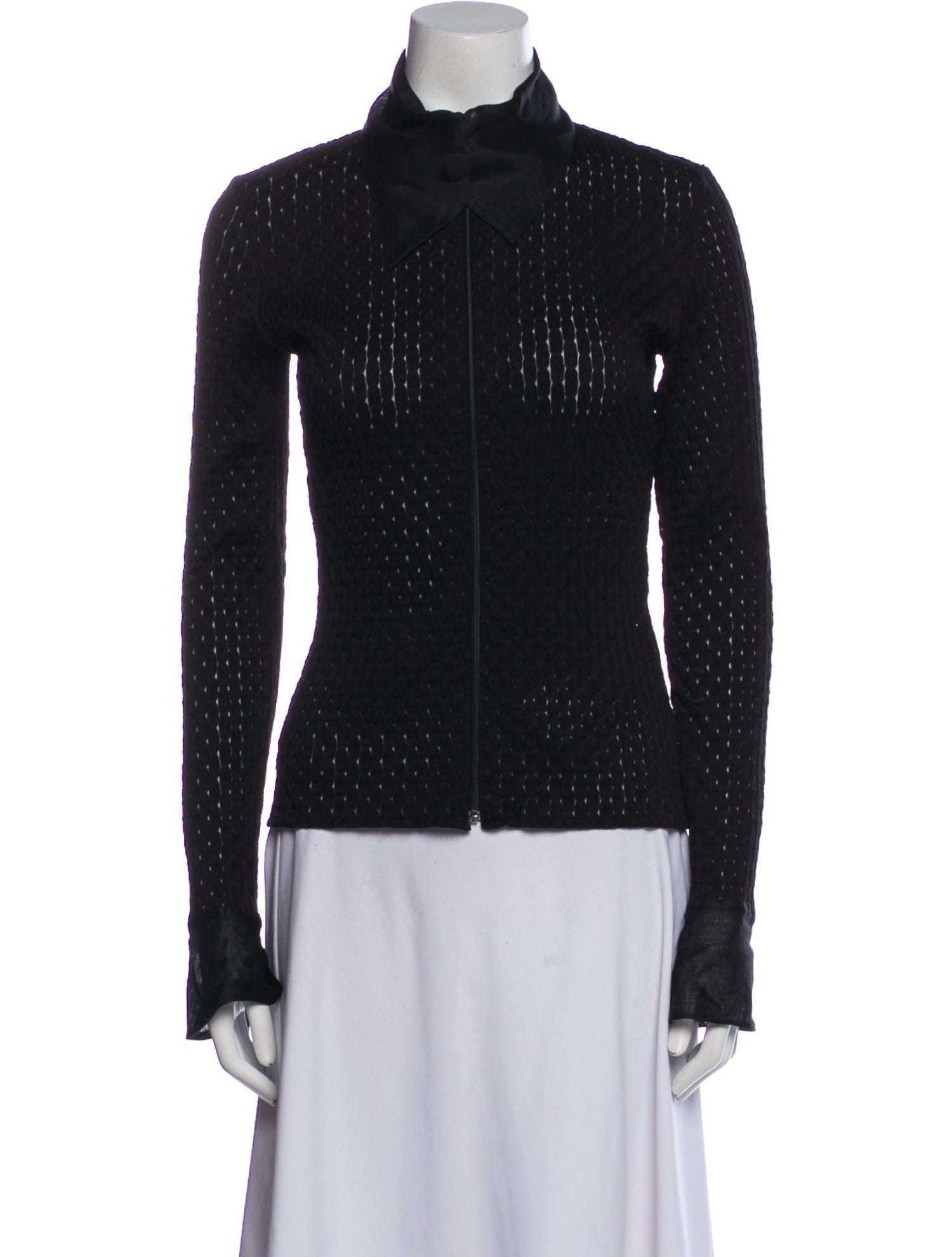 Anne Fontaine Mock Neck Long Sleeve Top