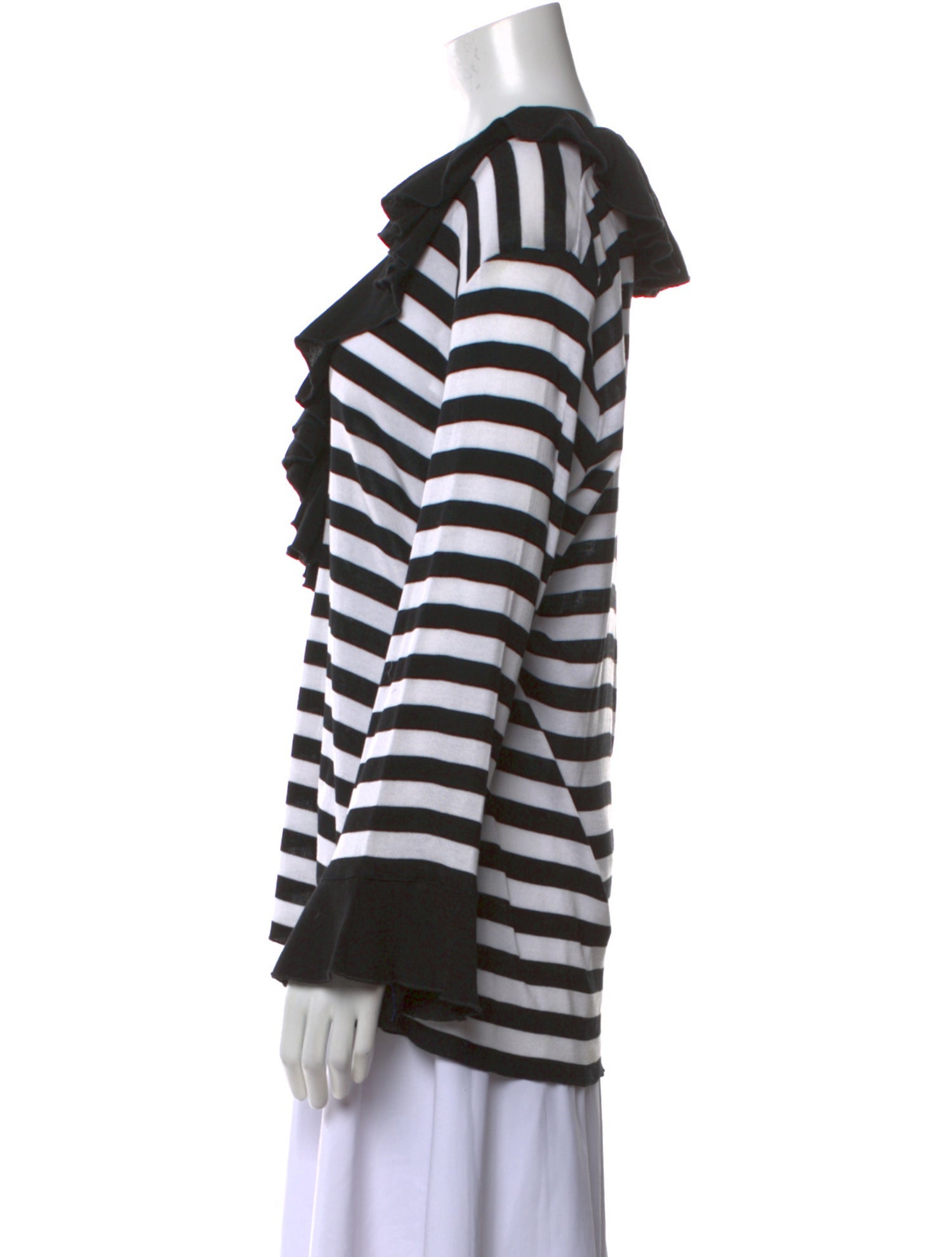 Anne Fontaine Striped V-Neck Blouse