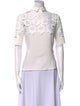 Anne Fontaine Lace Pattern Mock Neck Top