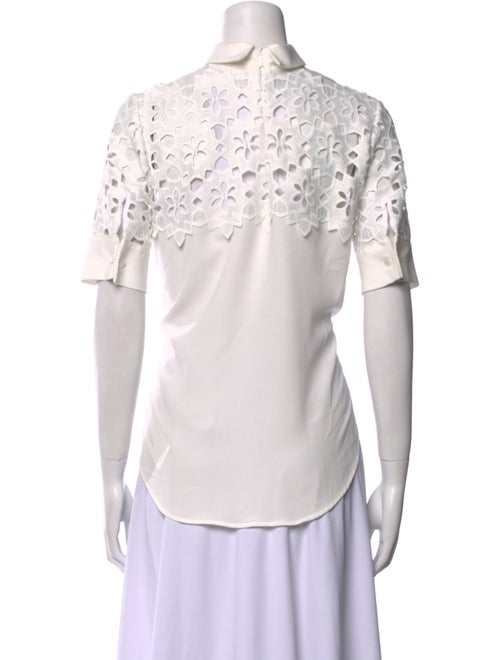 Anne Fontaine Lace Pattern Mock Neck Top