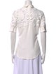 Anne Fontaine Lace Pattern Mock Neck Top
