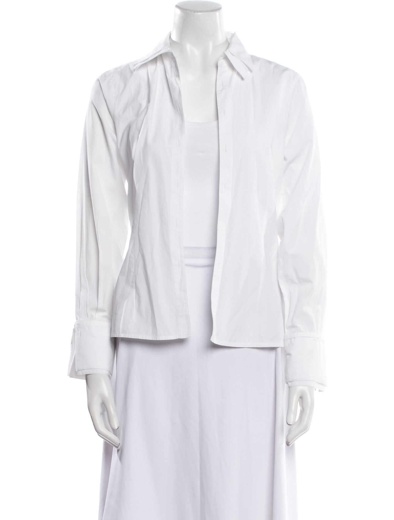 Anne Fontaine V-Neck Long Sleeve Blouse