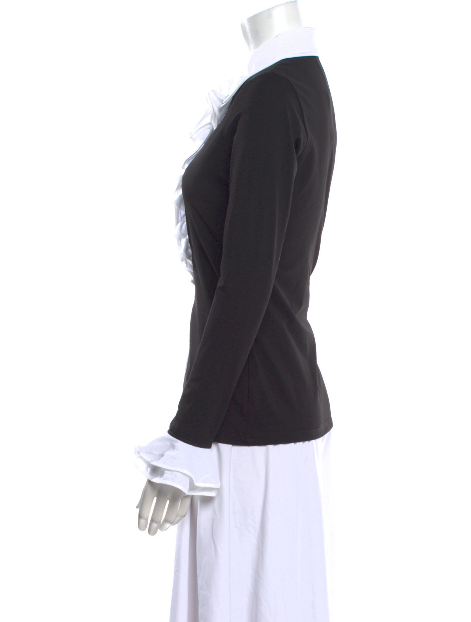 Anne Fontaine Colorblock Pattern V-Neck Top w/ Tags