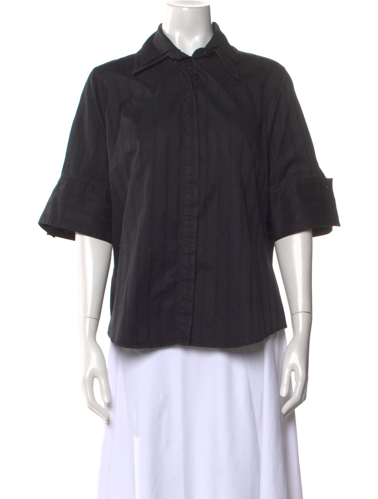 Anne Fontaine Three-Quarter Sleeve Button-Up Top