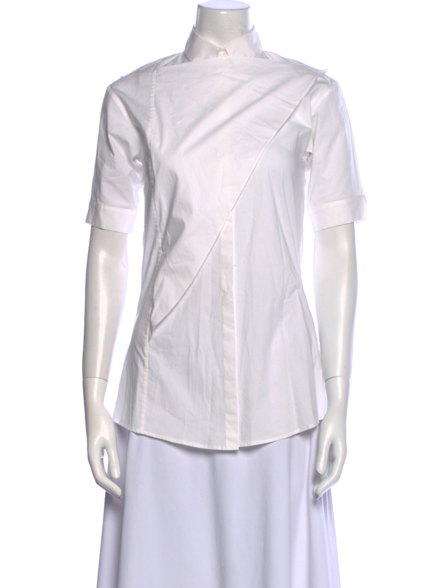 Anne Fontaine Short Sleeve Button-Up Top