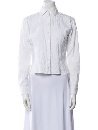 Anne Fontaine Striped Long Sleeve Button-Up Top