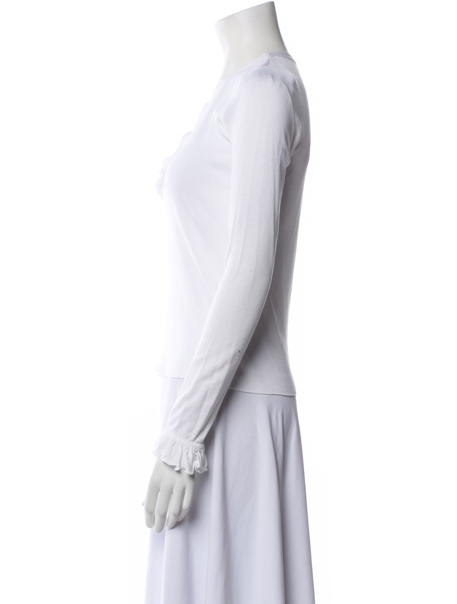 Anne Fontaine V-Neck Long Sleeve Top