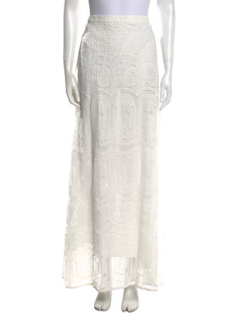 Anne Fontaine Lace Pattern Long Skirt