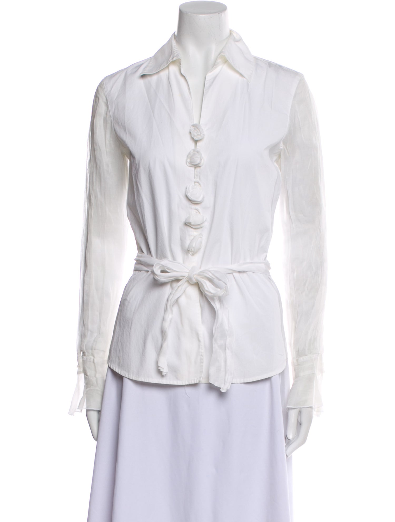 Anne Fontaine Long Sleeve Button-Up Top