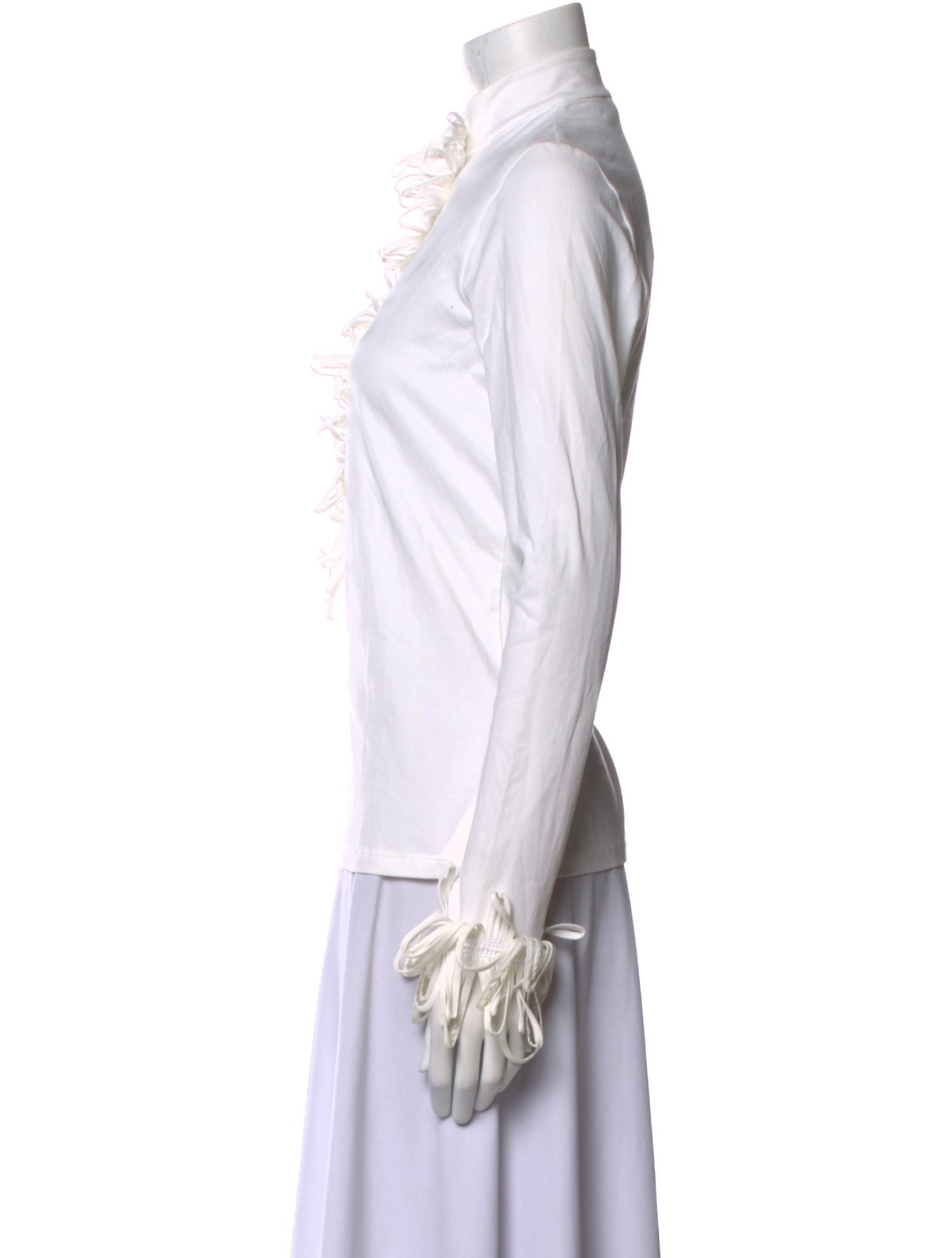 Anne Fontaine Mock Neck Long Sleeve Top