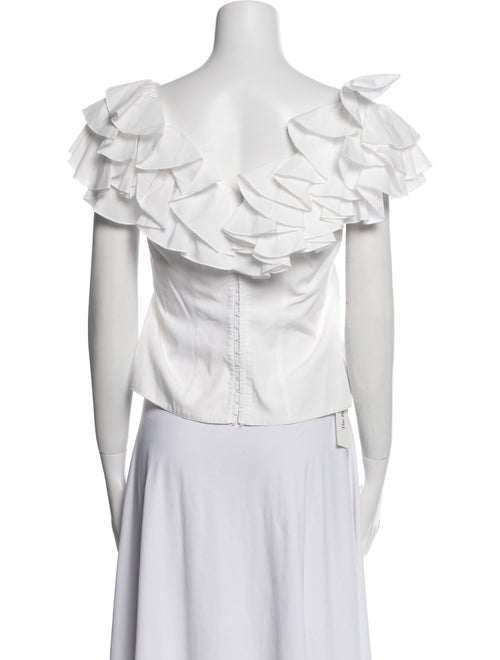 Anne Fontaine One-Shoulder Short Sleeve Crop Top