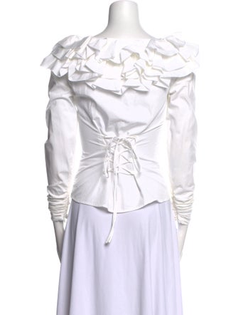 Anne Fontaine V-Neck Long Sleeve Top