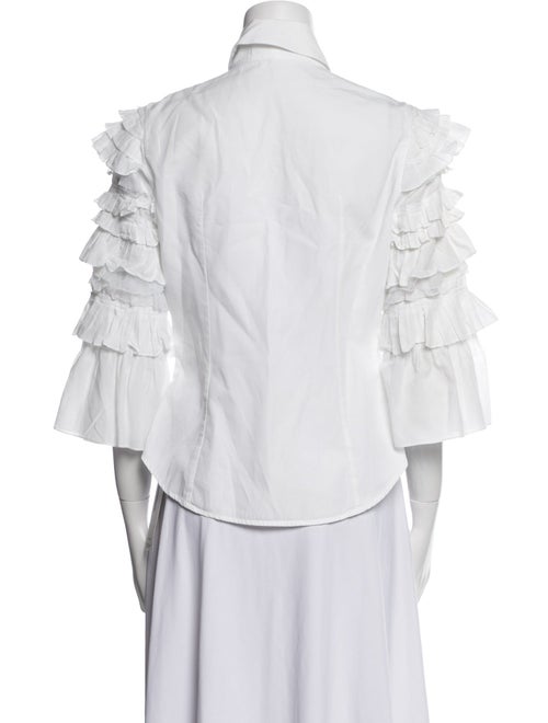 Anne Fontaine Three-Quarter Sleeve Button-Up Top