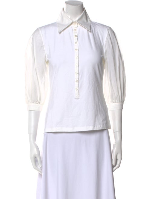 Anne Fontaine Three-Quarter Sleeve Button-Up Top