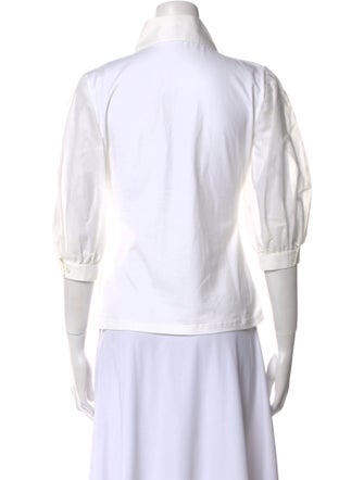 Anne Fontaine Three-Quarter Sleeve Button-Up Top