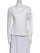 Anne Fontaine Asymmetrical Three-Quarter Sleeve Blouse
