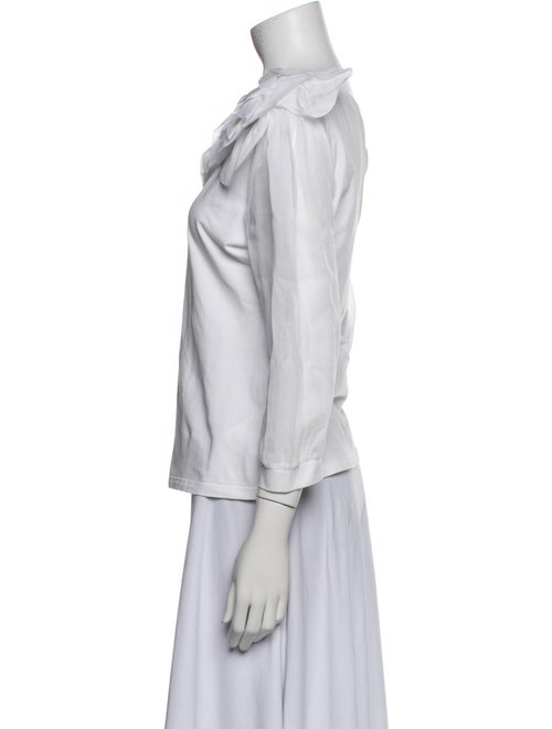 Anne Fontaine Asymmetrical Three-Quarter Sleeve Blouse