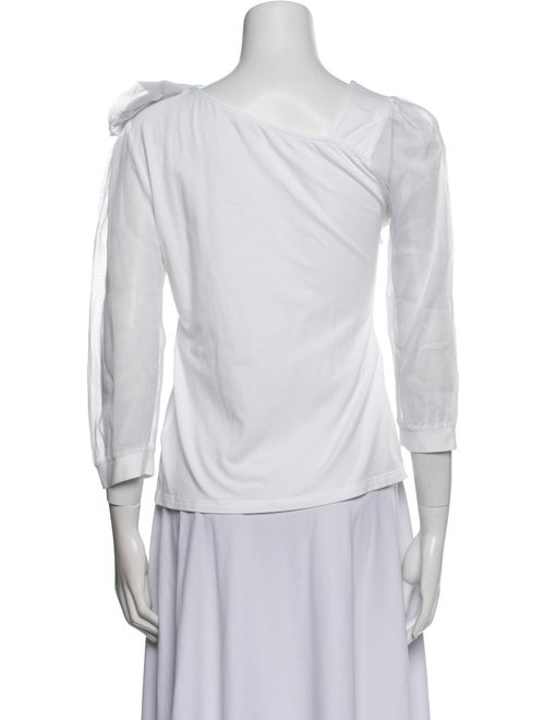 Anne Fontaine Asymmetrical Three-Quarter Sleeve Blouse