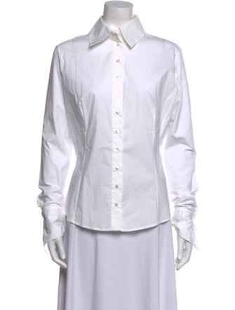 Anne Fontaine Long Sleeve Button-Up Top