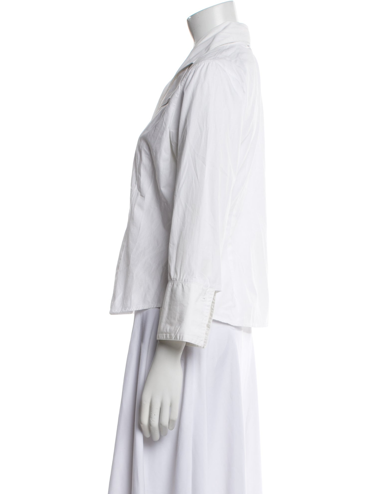 Anne Fontaine Three-Quarter Sleeve Button-Up Top