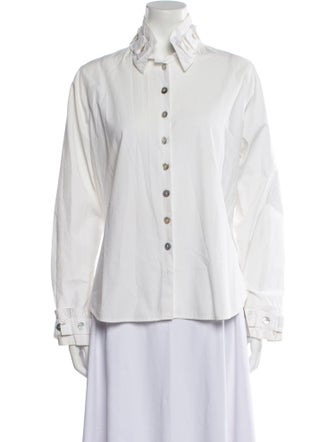 Anne Fontaine Long Sleeve Button-Up Top