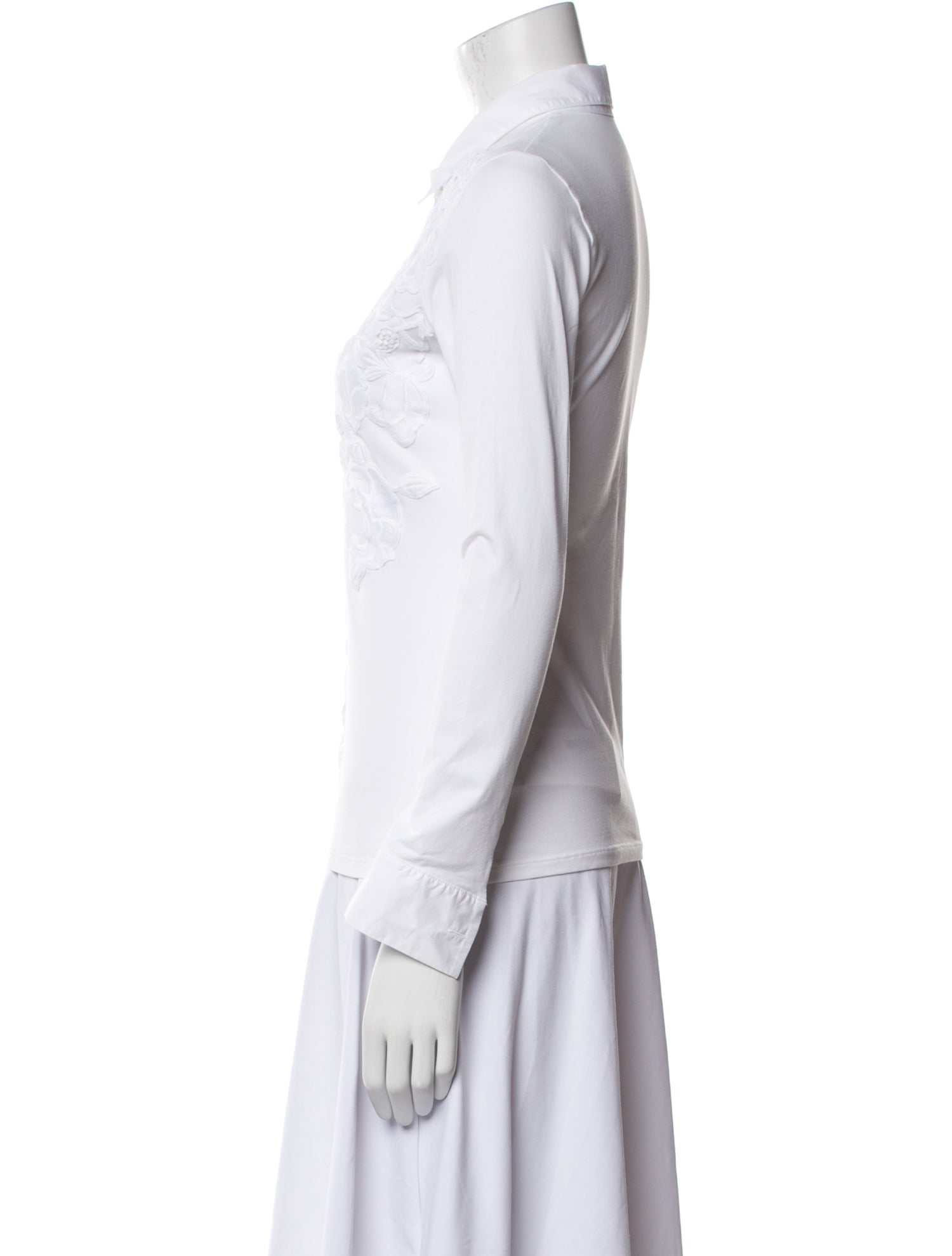 Anne Fontaine Three-Quarter Sleeve Button-Up Top