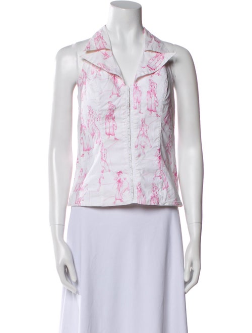 Anne Fontaine Floral Print V-Neck Top