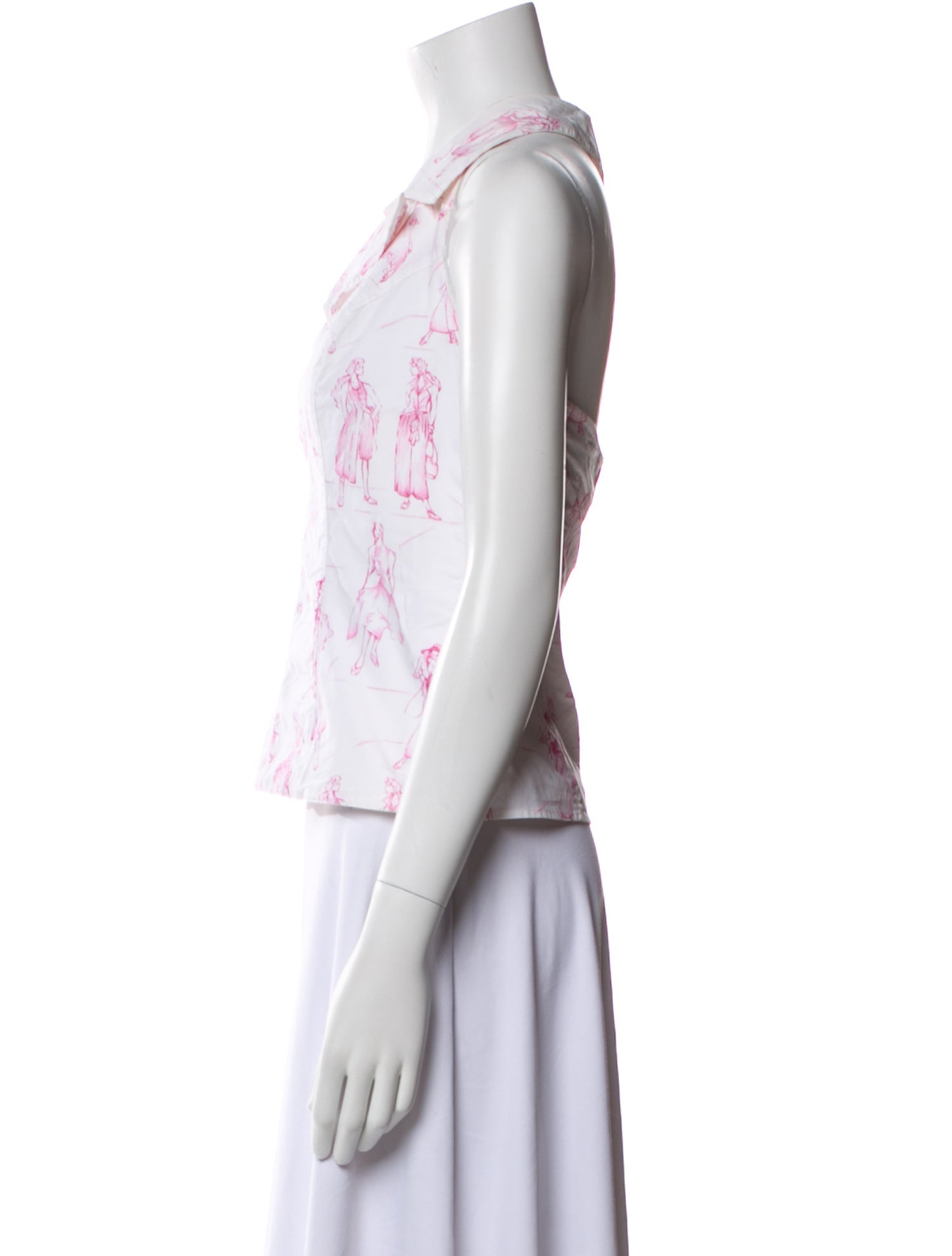 Anne Fontaine Floral Print V-Neck Top