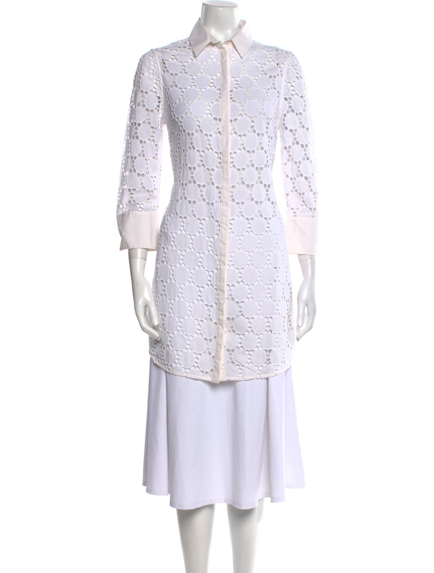 Anne Fontaine Lace Pattern Long Sleeve Tunic