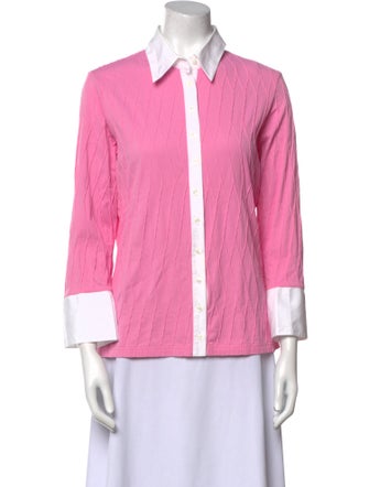 Anne Fontaine Three-Quarter Sleeve Button-Up Top