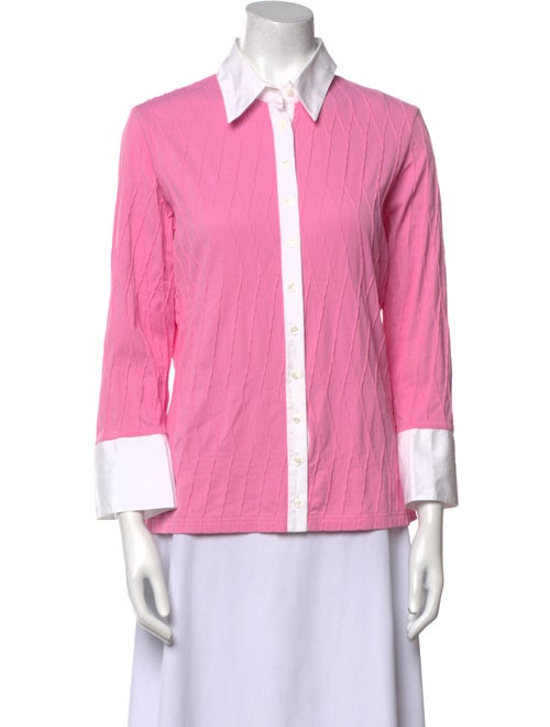 Anne Fontaine Three-Quarter Sleeve Button-Up Top