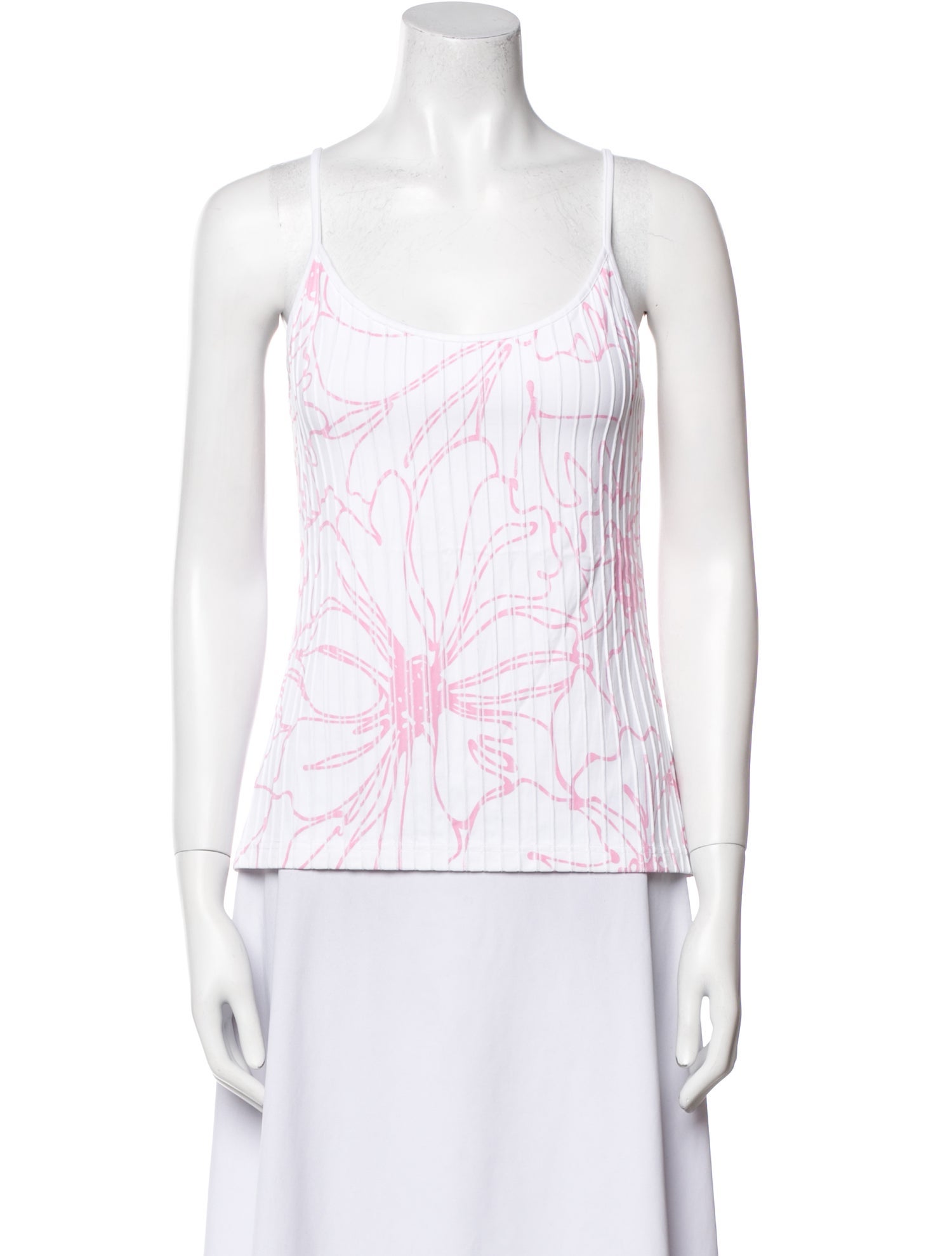 Anne Fontaine Printed Scoop Neck Top